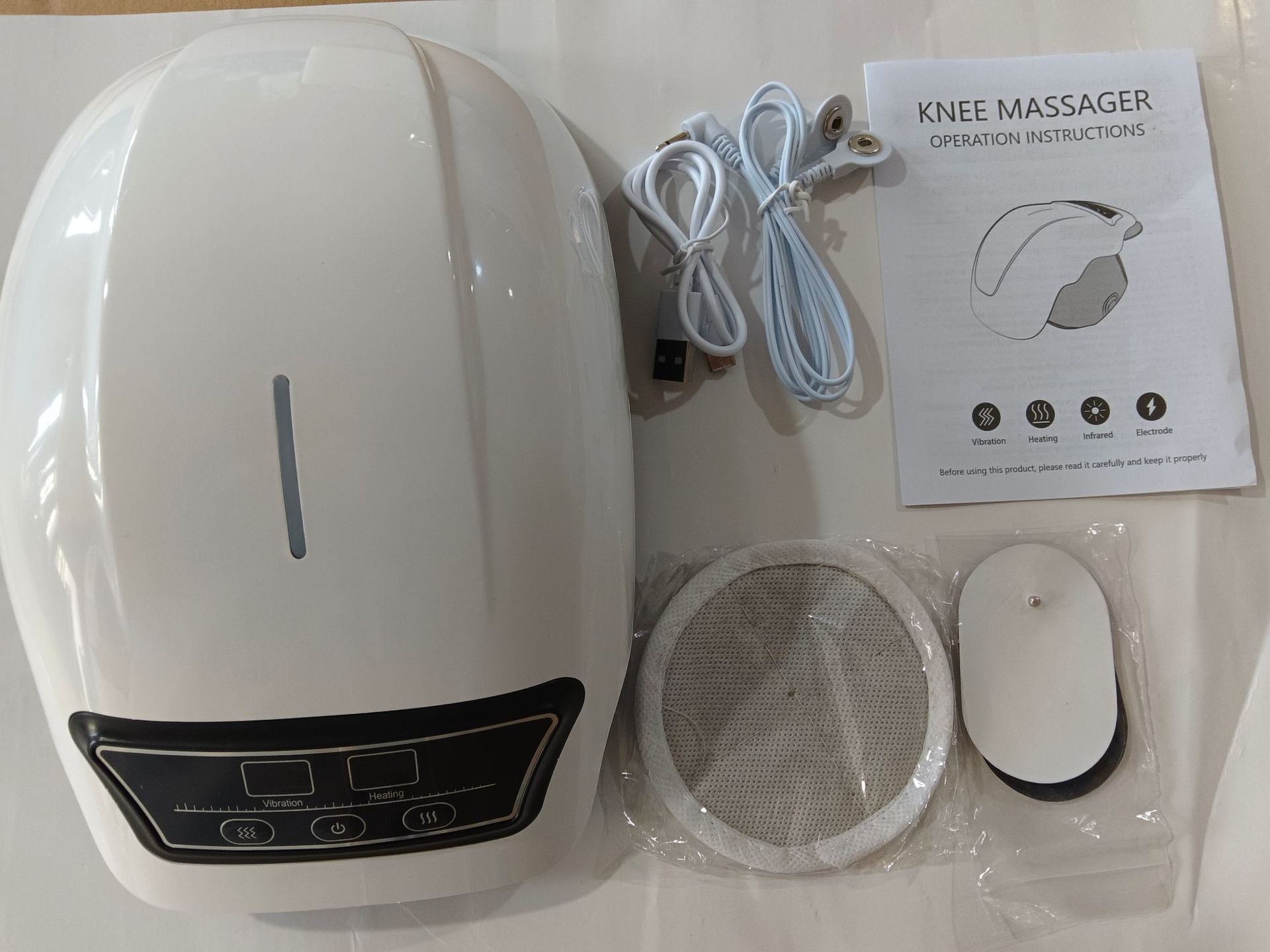 Cross-Border New Model Home-Use Hot Compress Knee Massager Knee Brace Massager Red Light Vibration Warming Device Massage Electric Heating